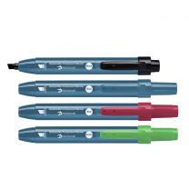 Detectable Retractable Economy Permanent Markers (Pack of 10) - Chisel Tip - Blue