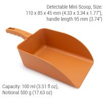 Detectable Square Scoops (Pack of 5) - Mini: 100 ml (3.51 fl oz) - Orange