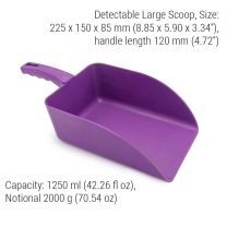 Detectable Square Scoops (Pack of 5) - Large: 1250 ml (42.26 fl oz) - Purple