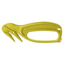 Detectable Safety Knives with Enclosed Blades and Tape Cutter (Pack of 5) - Yellow