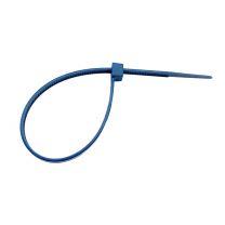 Metal Detectable Nylon Cable Ties (Pack of 100) - Standard - 200 x 4.6 mm (7.87 x 0.18") - Tensile Strength 225 N (50 lb) - Blue
