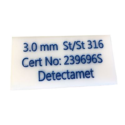 Metal Detector Test Card Manufactured from FDA Acetal Copolymer