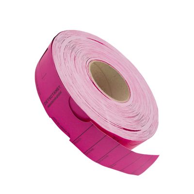 Metal Detectable Keyhole Loop Tags - Low Heat (Roll of 500) - Pink
