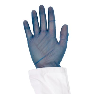 Blue Metal Detectable Disposable Vinyl Gloves (Box of 100)